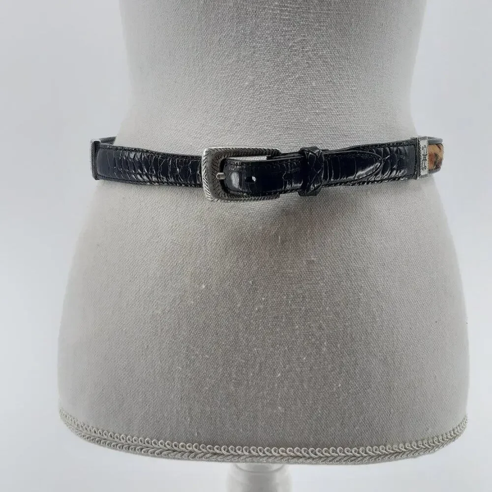 Vintage Brighton Calf Hair Fur Zebra leopard Croc Medium Belt M